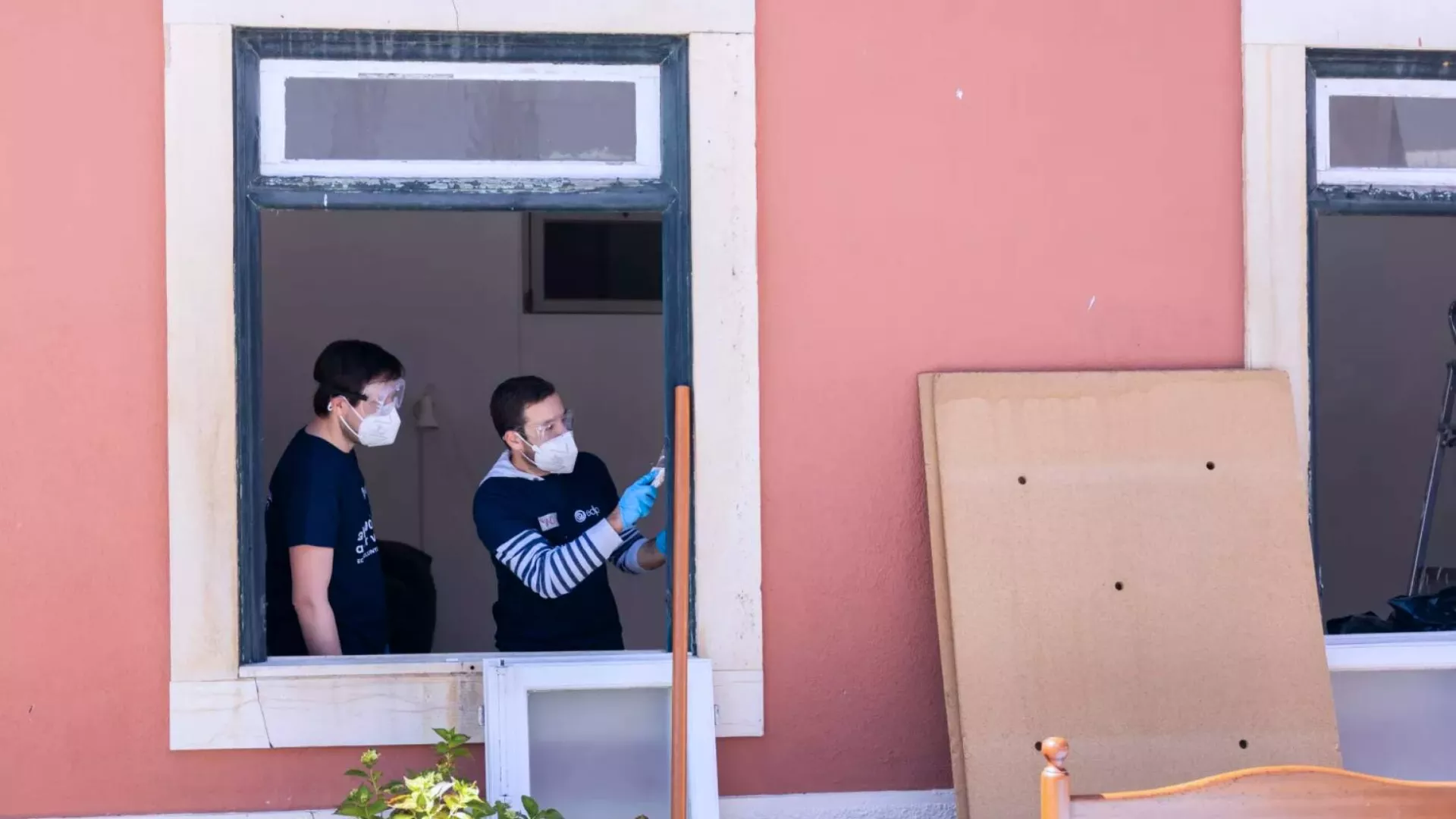 people working